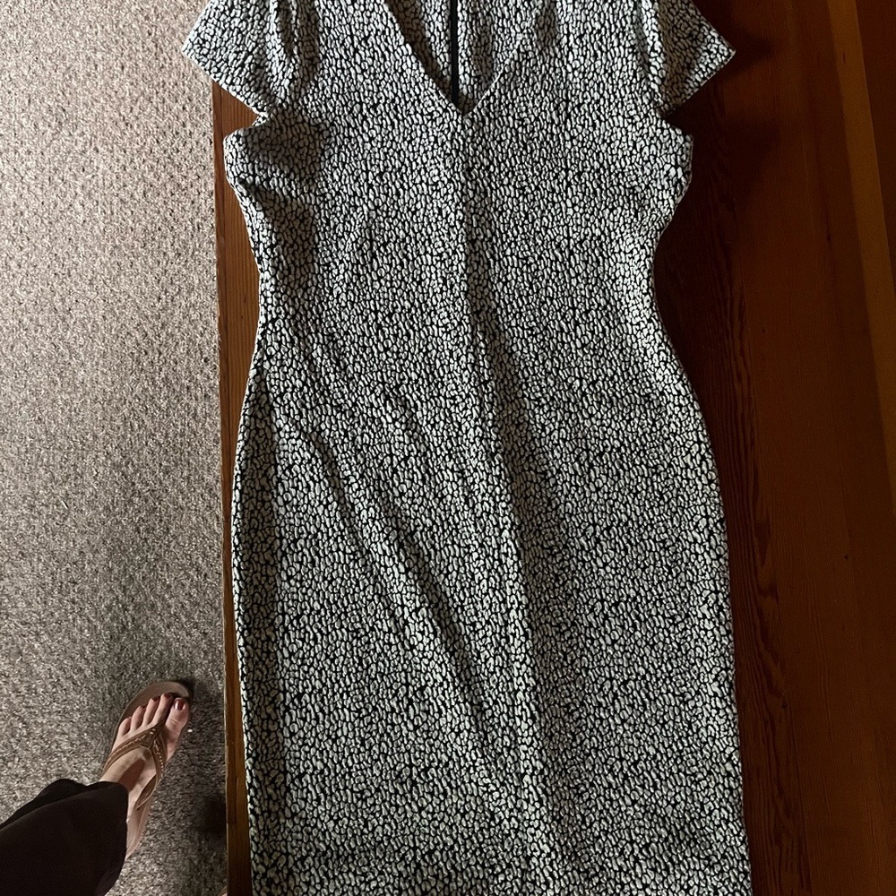 MICHAEL Michael Kors Black and White Midi Dress